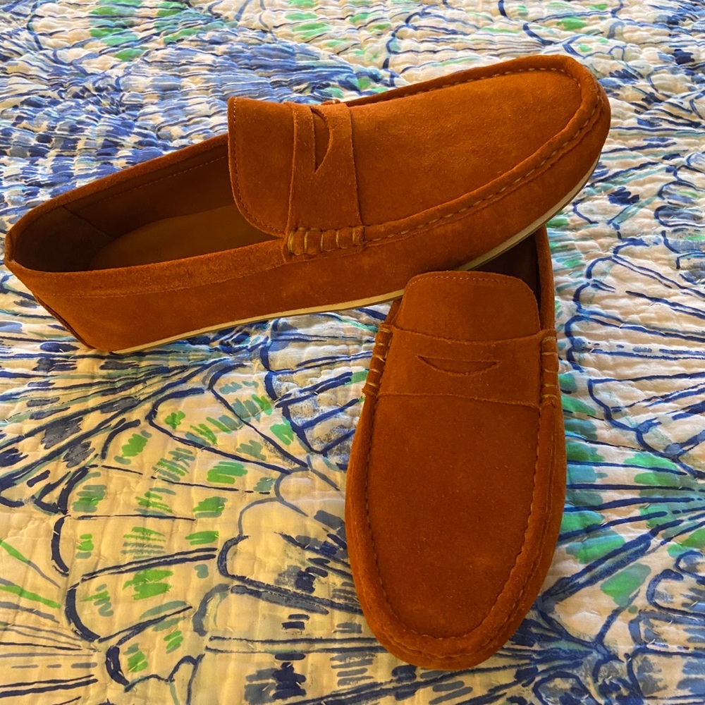 Allen Edmunds Suede Penny Loafer/driving moccasin